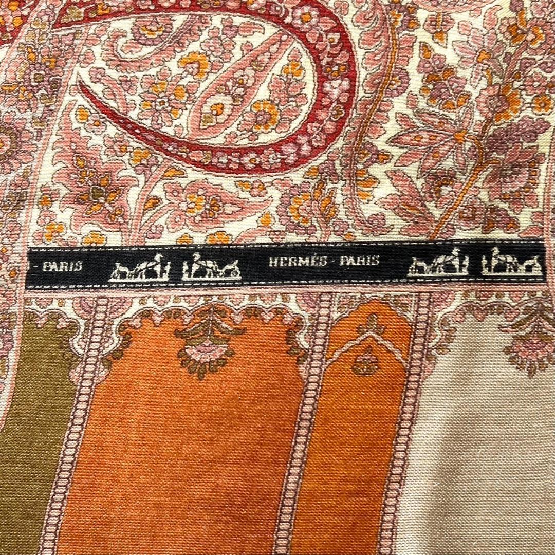 希少✨エルメス カレ140 カシミアシルク ショール スカーフ ペイズリー 美品