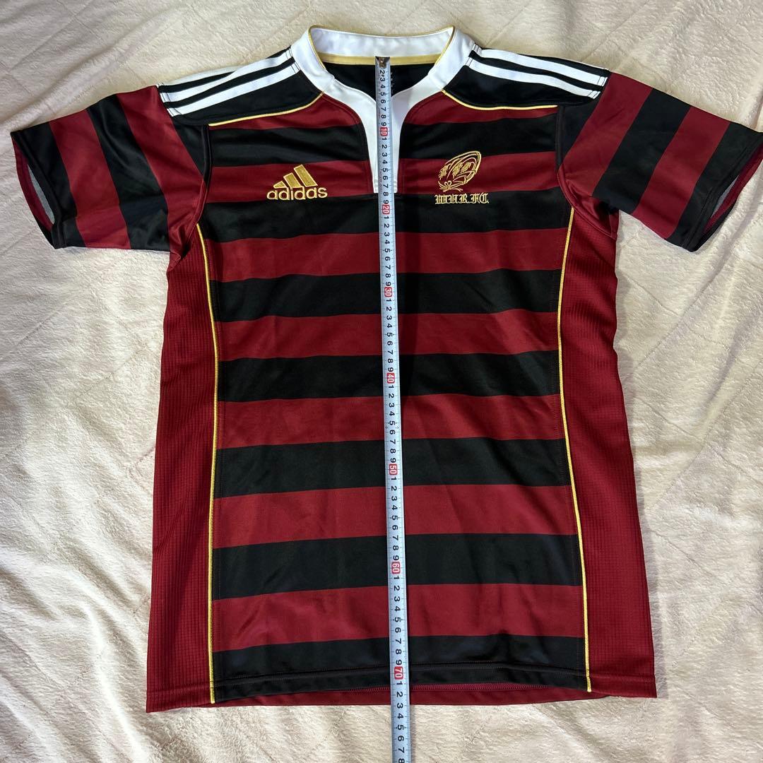 adidas ラガーシャツ 赤/黒 ストライプ