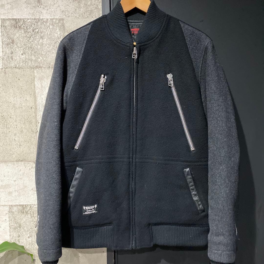 QUENCH ウールスタジャン ブラック×グレー L - メルカリ