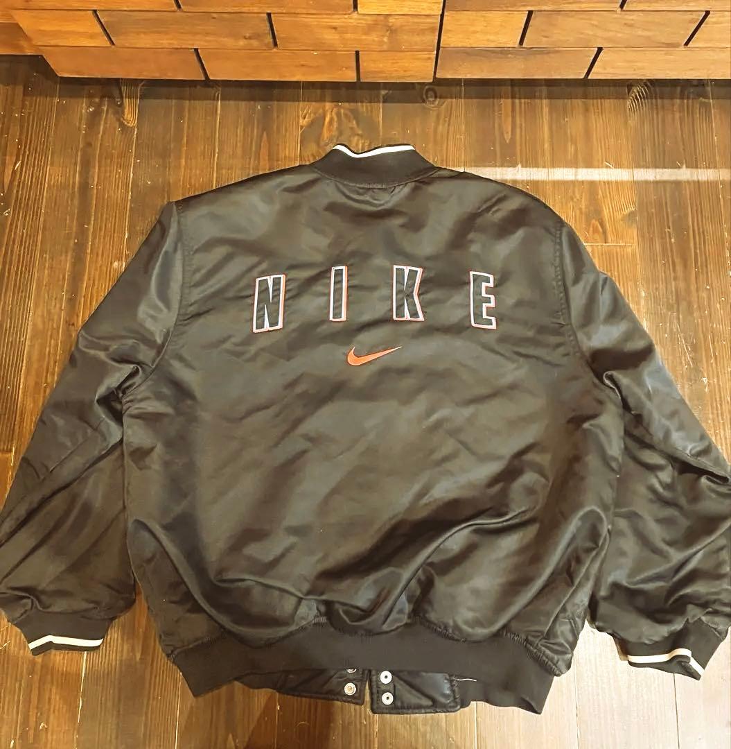 90s NIKE ナイキ ナイロンスタジャン スウッシュ刺繍 ビンテージ