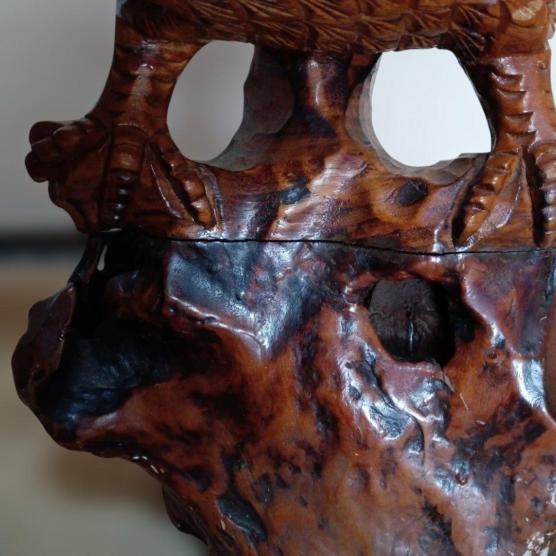 大型 木彫り 鷲 置物 一刀彫 彫刻芸術品 ヴィンテージ 民芸品