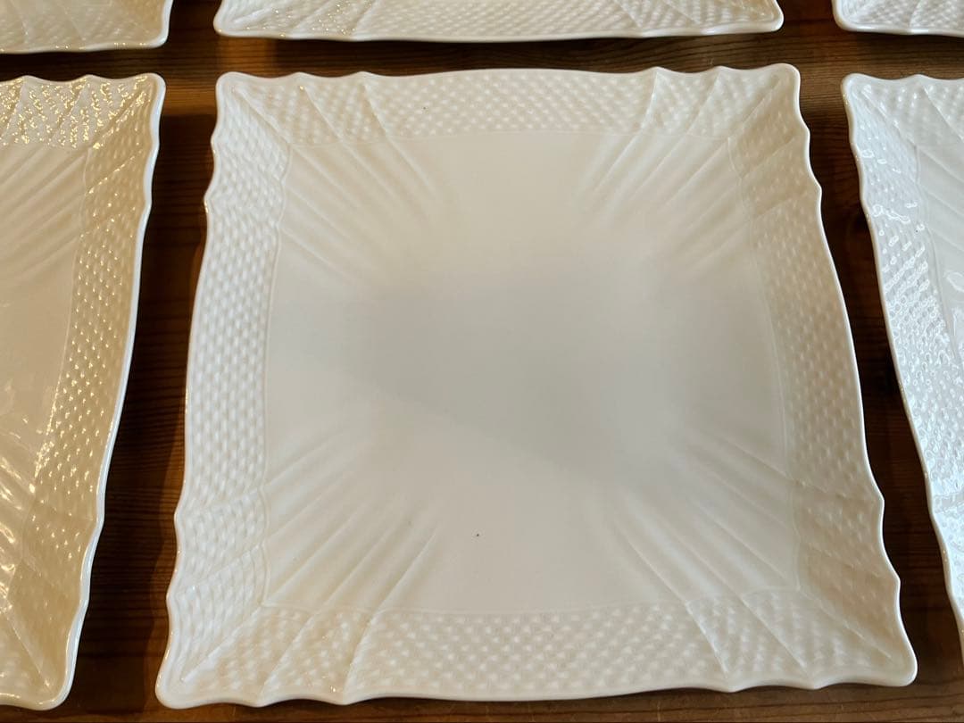 ジノリ ベッキオホワイト 22スクエアディッシュ×6 アウトレ