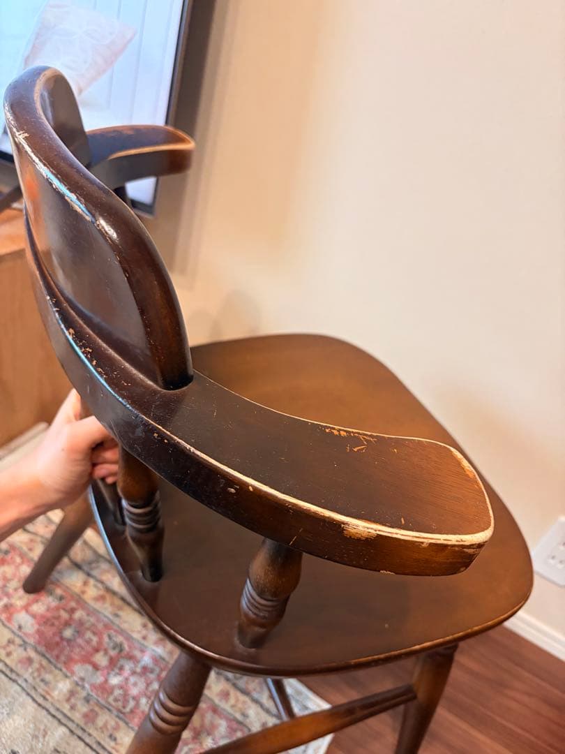飛騨産業♡キツツキマーク♡昭和レトロダイニングチェア スピンドルバック
