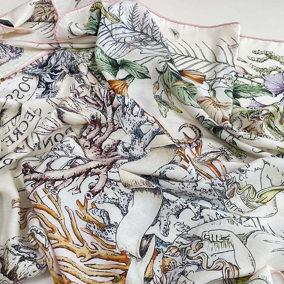 H16 羊毛 シルク 大判ストール リバーシブル