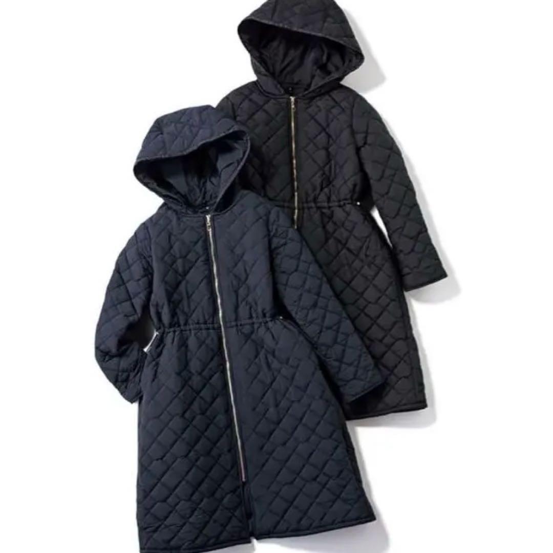 【three square】スリースクエア/キルティングロングコート/very