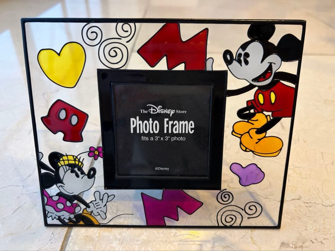 ディズニー ミッキー ミニー フォトフレーム ステンドグラス 写真