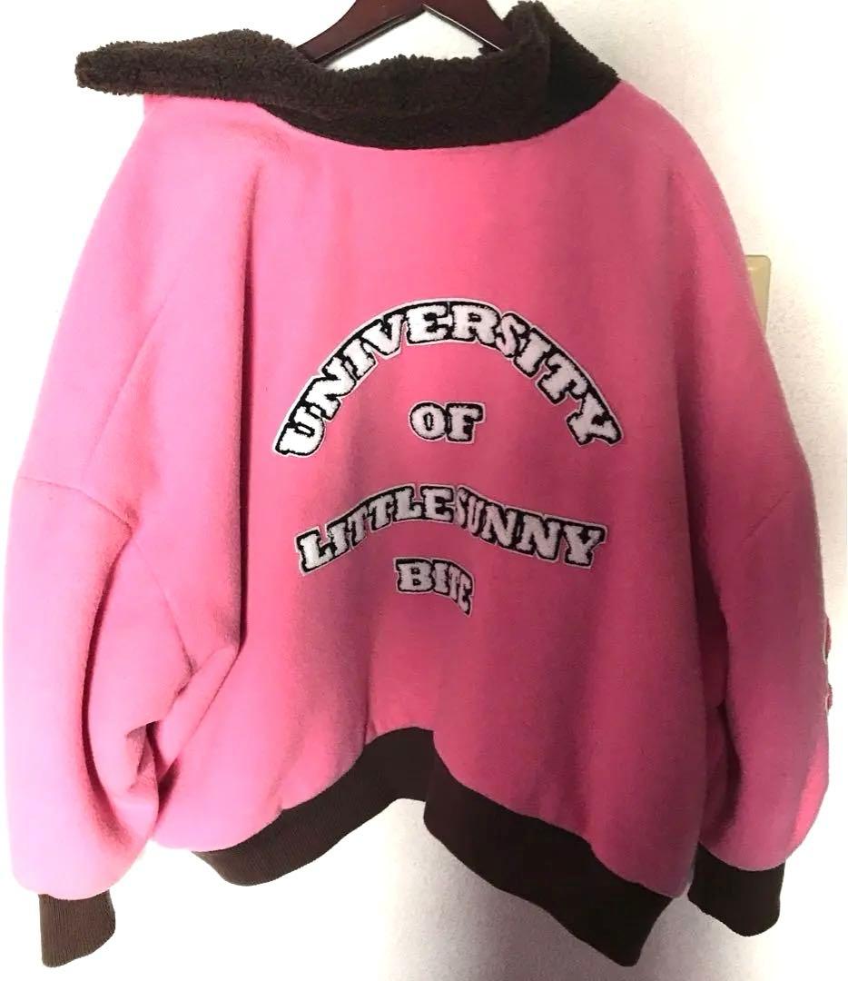 美品】Littlesunny biteピンク フード付き スタジャン