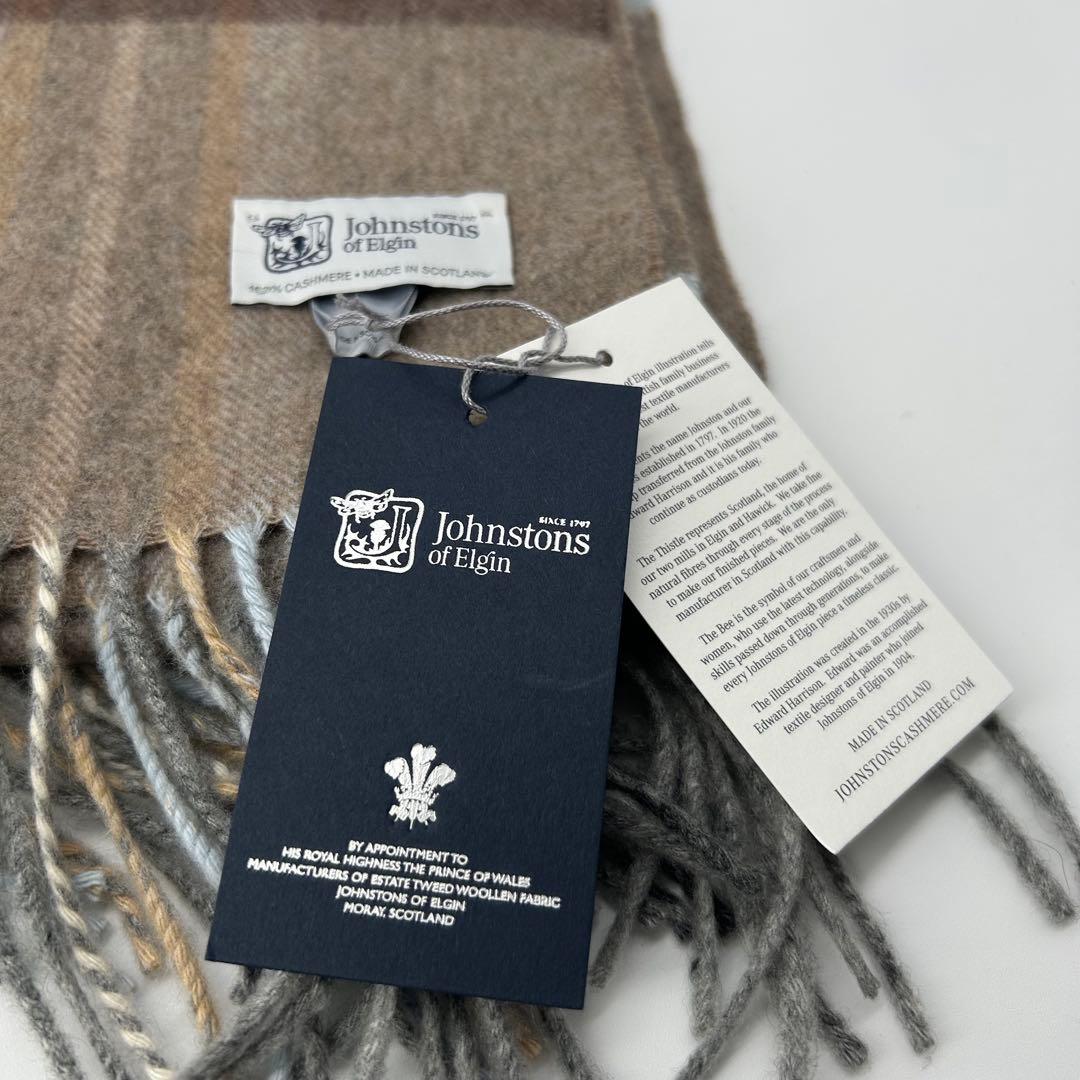 15000✨ジョンストンズ 大判ストール カシミア100% チェック マフラー