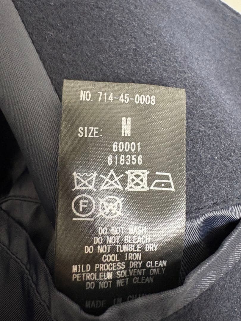 【新品未使用】フューチャーメルトンシングルPコート FW ネイビー　M