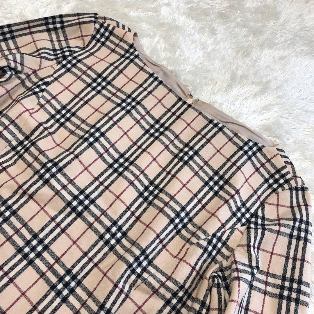 極美品✨バーバリーロンドン　ノバチェック　ワンピース　ベージュ系　38(M)