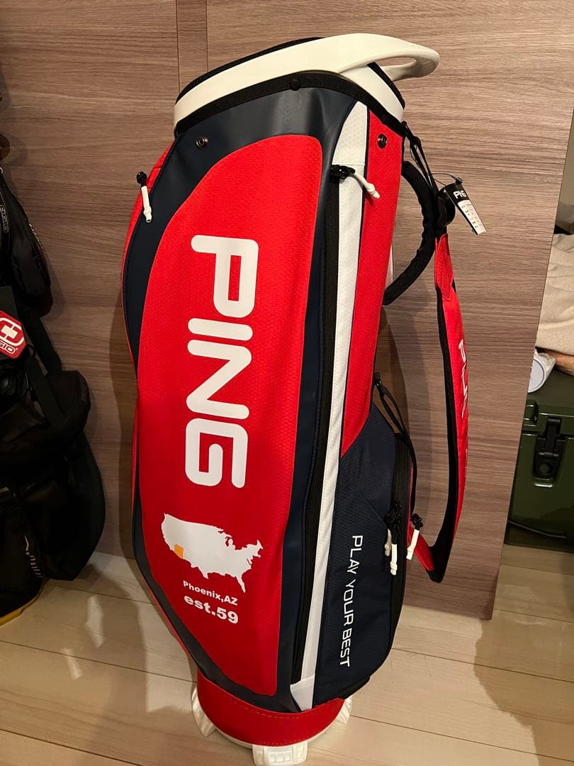 PING アリゾナゴルフキャディバッグ 赤青