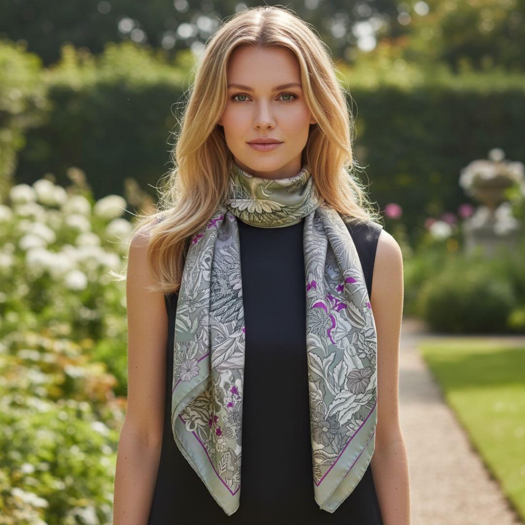 極美品 エルメス カレ90 フラミンゴパーティー スカーフ シルク100