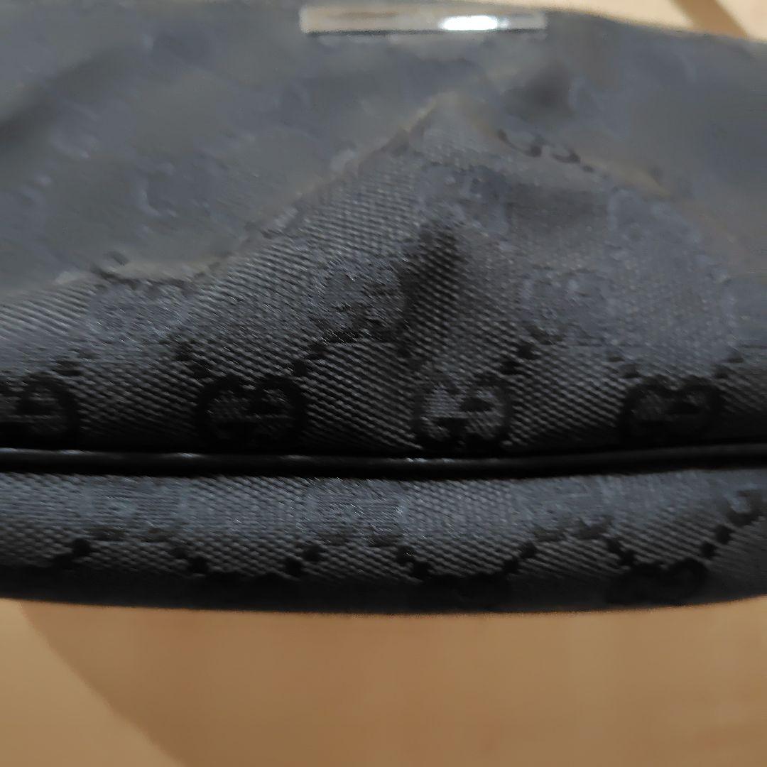 【GUCCI 】GGパターン アクセサリーポーチ ブラック キャンバス地