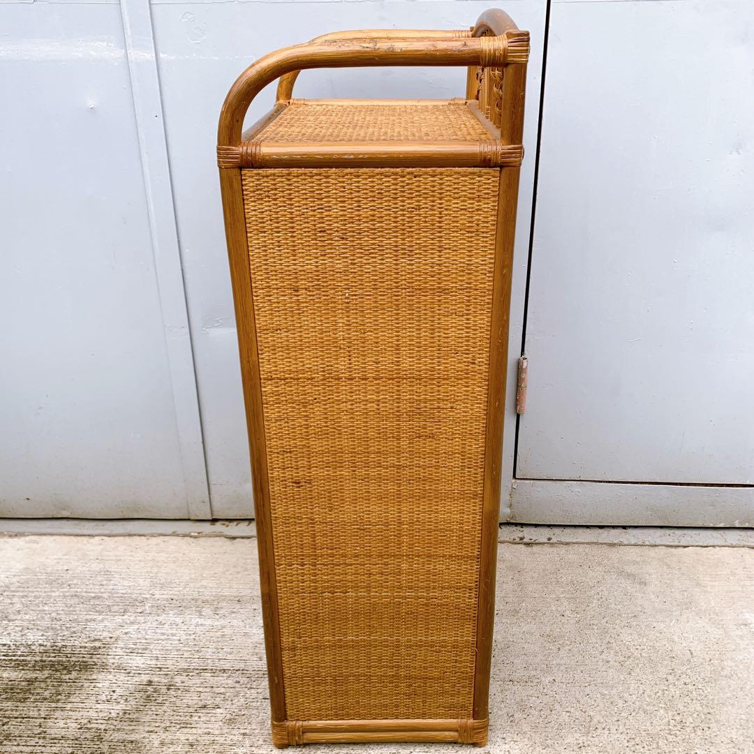 【送料込】KOIZUMI ラタン家具 籐 ラタン チェスト 飾り棚 収納タンス