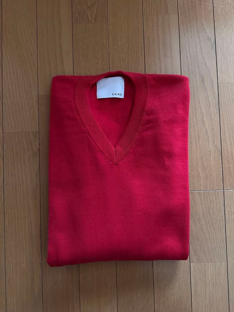 KAIKO V neck sweater \"RED\"サイズ3