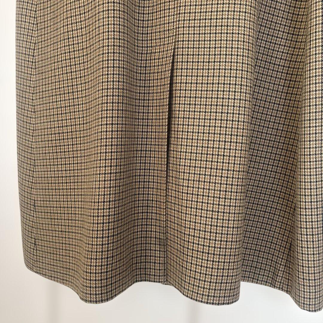 AURALEE ガンクラブチェック、ステンカラーコート　茶ベージュ系