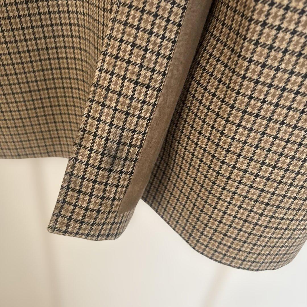 AURALEE ガンクラブチェック、ステンカラーコート　茶ベージュ系