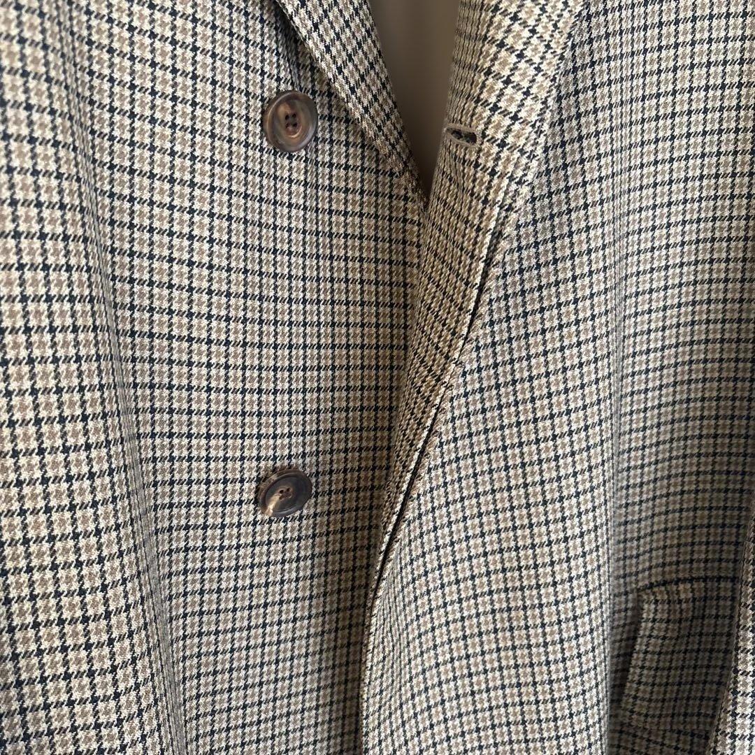 AURALEE ガンクラブチェック、ステンカラーコート　茶ベージュ系