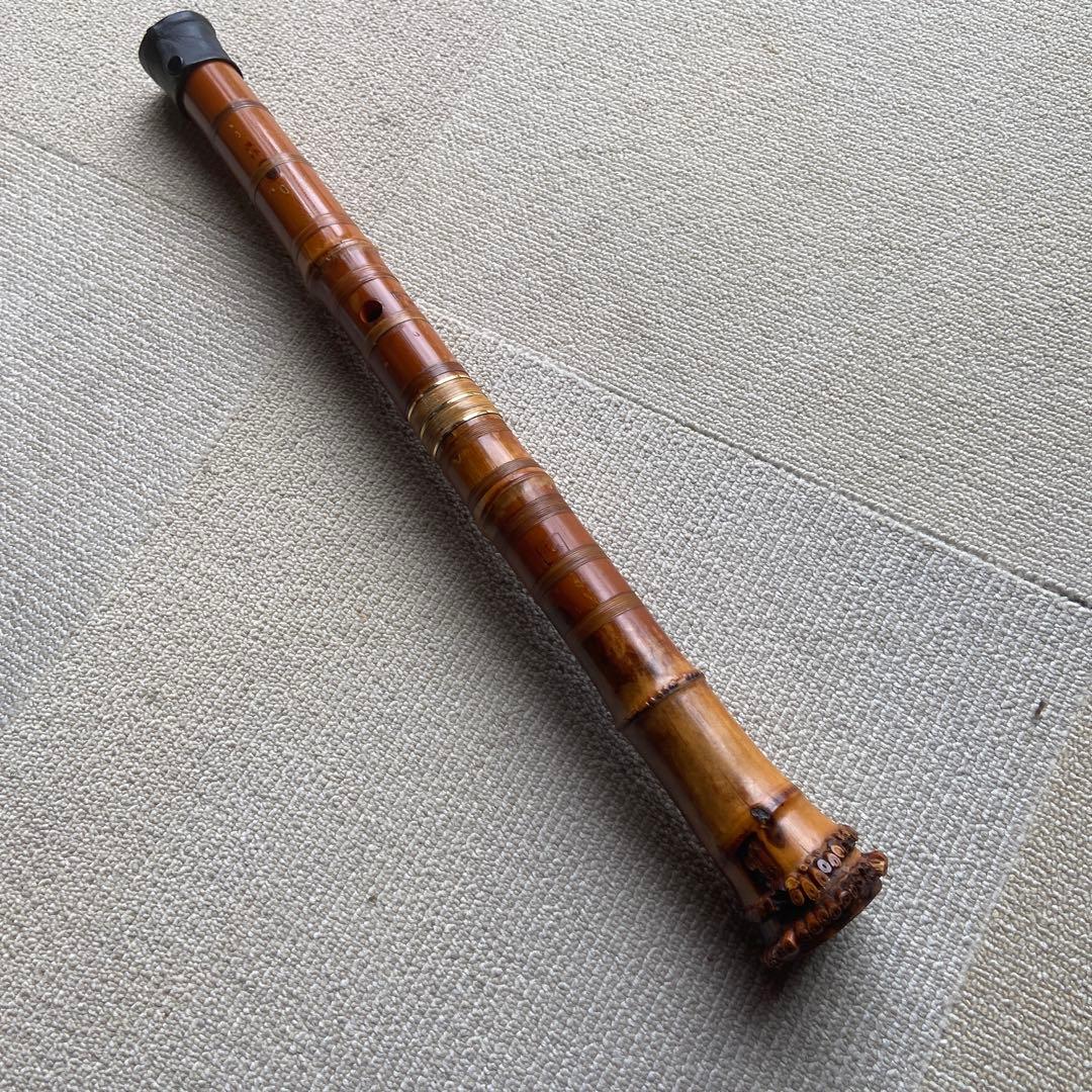 214⭐️ 尺八　一尺八寸管唄口金　中継ぎ金三線　竹峰銘他　最高級品
