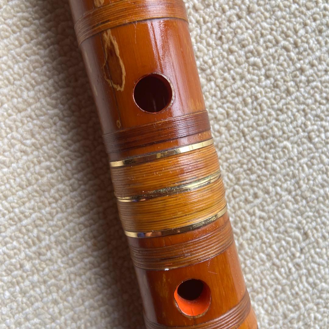 214⭐️ 尺八　一尺八寸管唄口金　中継ぎ金三線　竹峰銘他　最高級品