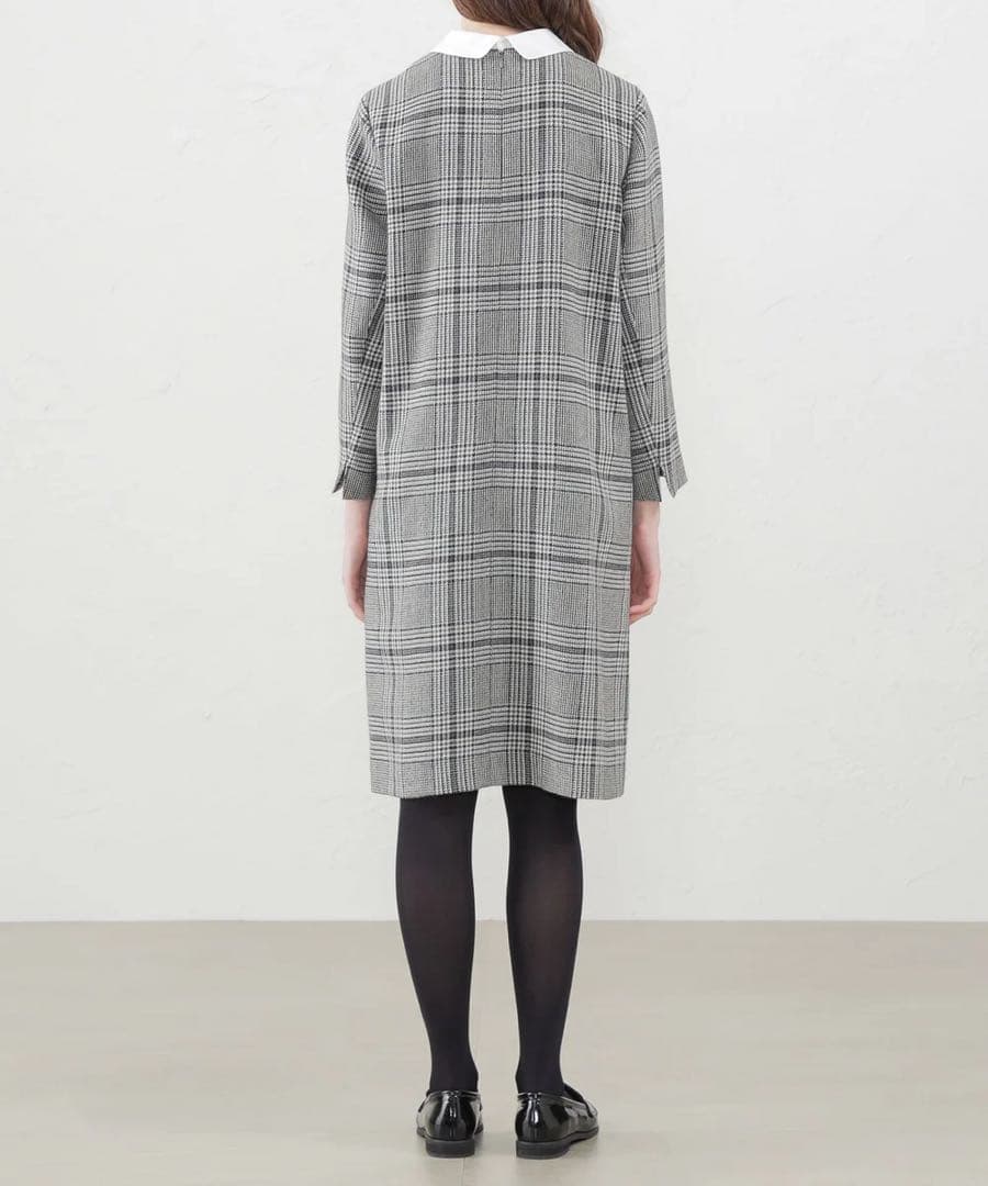 ① 値下マッキントッシュフィロソフィー襟付きグリッターボタニーワンピース新品38