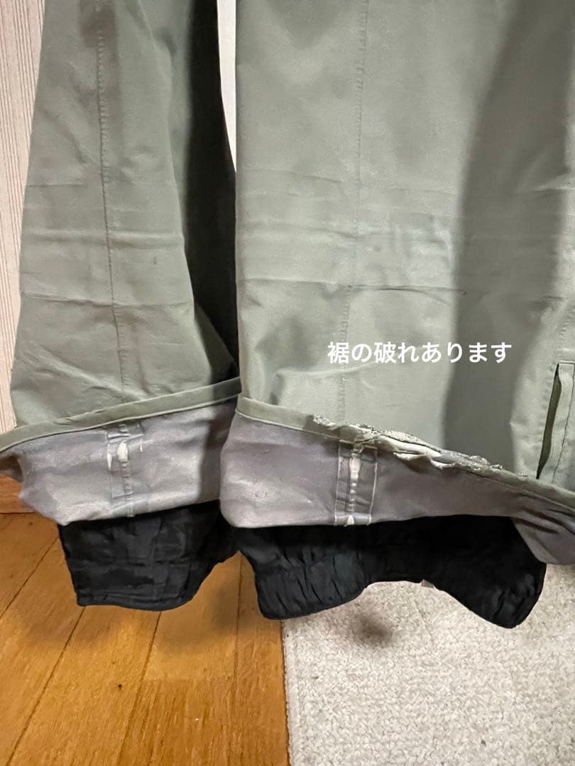 unfudge　PEEP BIB PANTS ビブパン　XL オリーブグリーン