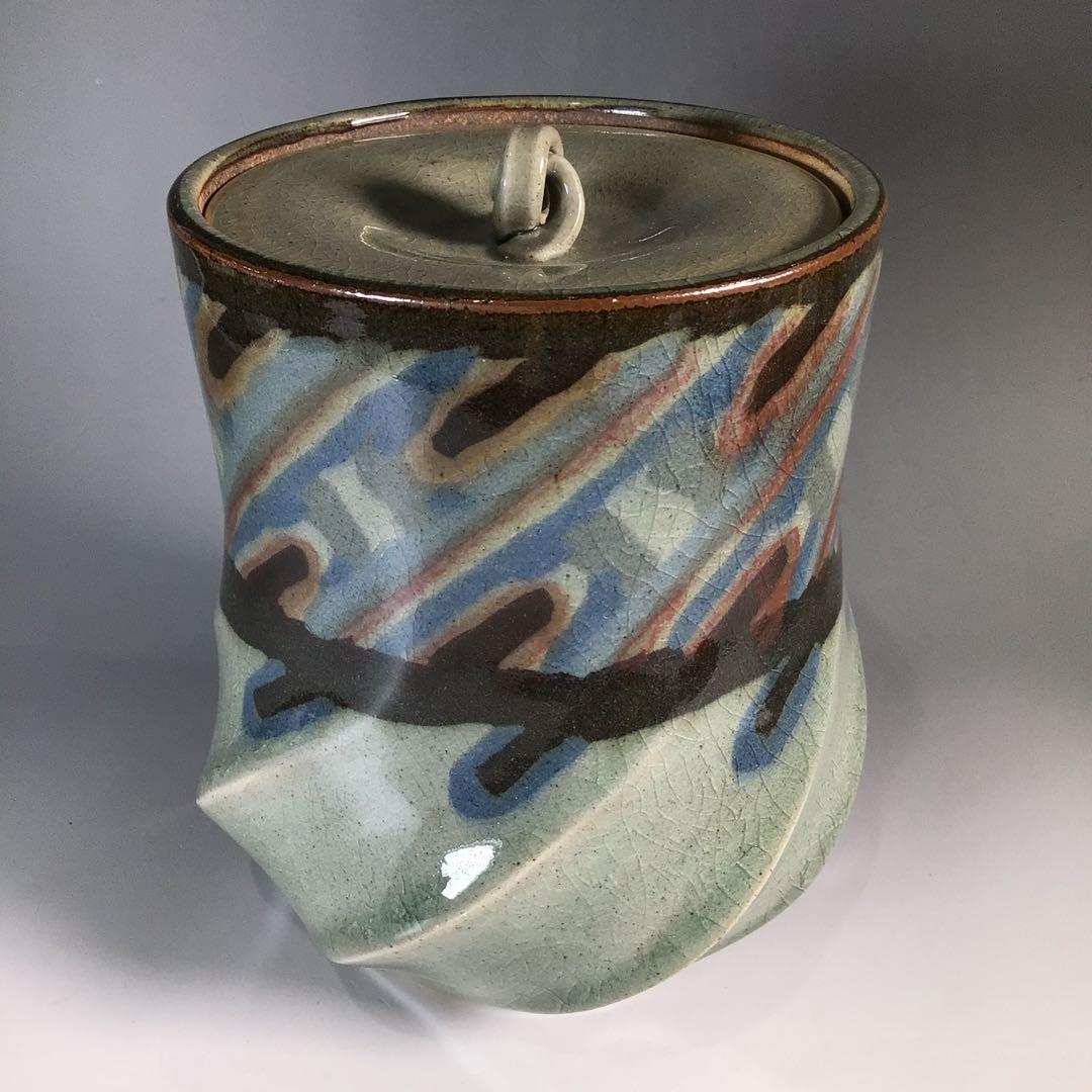 N165 水指 『明神窯 岡本高始造』『練上水指』 共箱 茶道具 - メルカリ