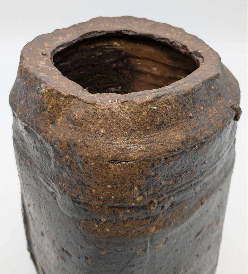 【水漏れあり】森一洋 備前焼 花入 花器 フラワーベース 置物 インテリア 花瓶