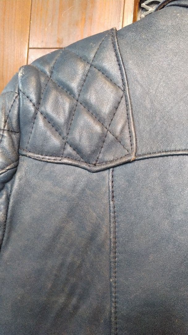 貴重ヴィンテージ ７０'s英国製　G-MAC　ブルーレザーライダース　ロンジャン