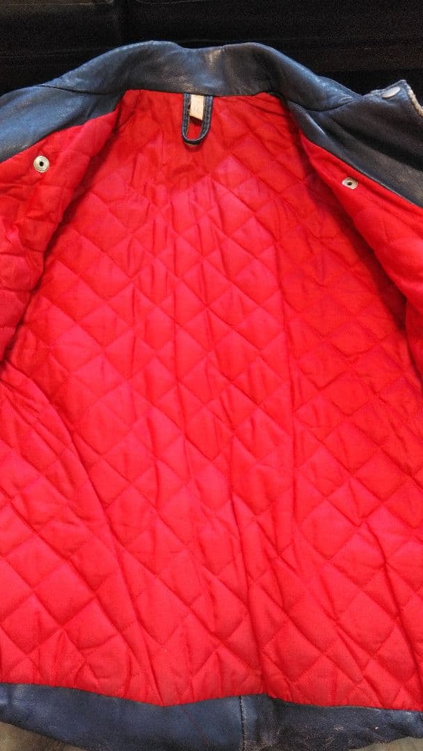 貴重ヴィンテージ ７０'s英国製　G-MAC　ブルーレザーライダース　ロンジャン