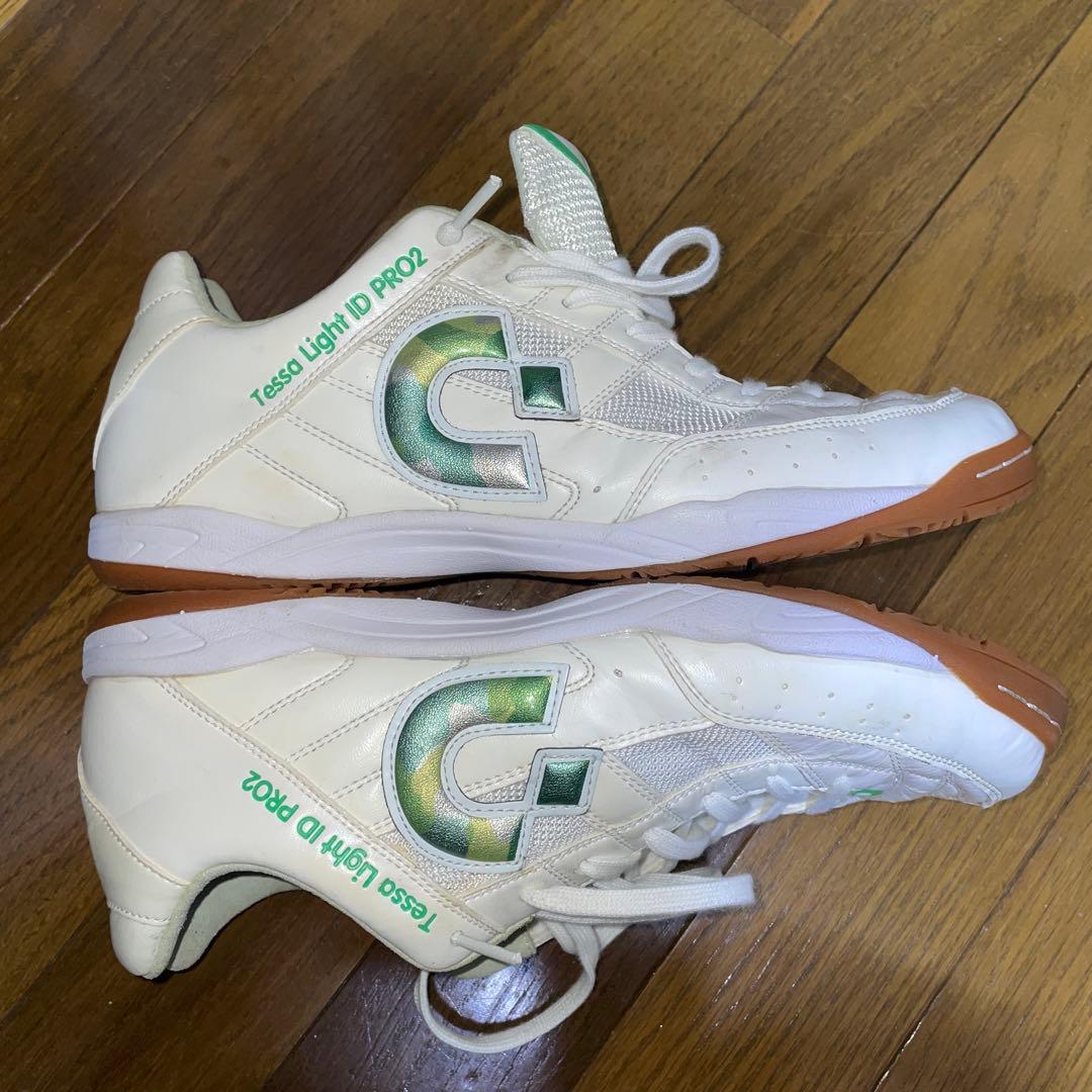 desporte フットサルシューズ ホワイト/グリーンテッサライト ID2