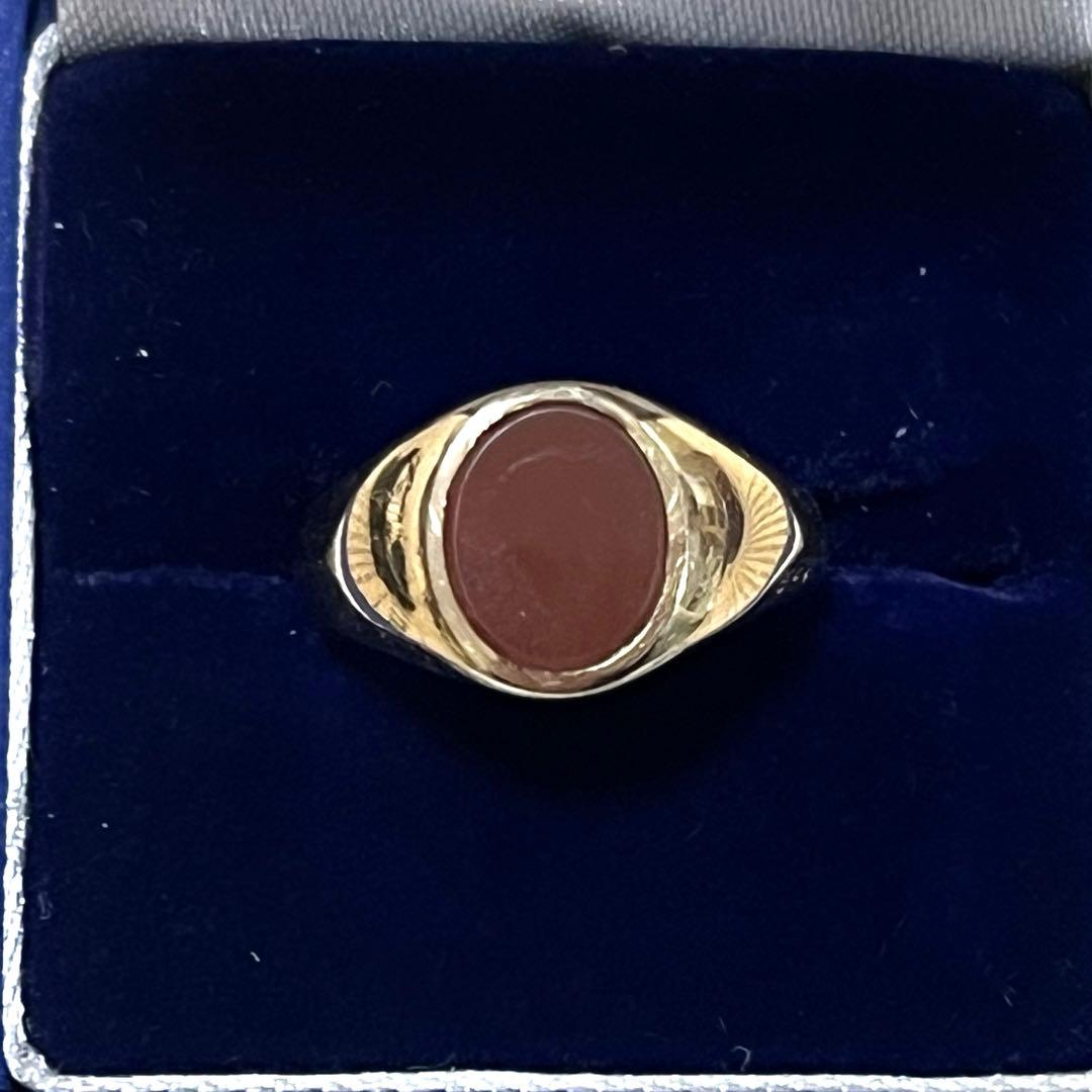 Yahoo!オークション 【最高級の輝き】9金 カーネリアン シグネット