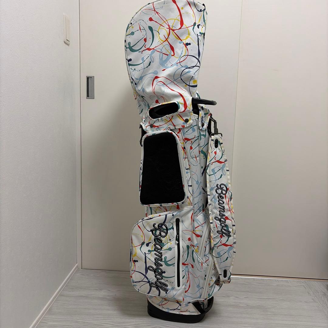 ビームスゴルフ　スプラッシュ柄スタンドキャディバッグ　アイアンカバー等付
