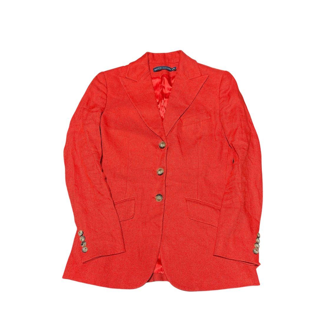美品 ラルフローレン イタリー製 リネン 麻 ジャケット レッド Mサイズ