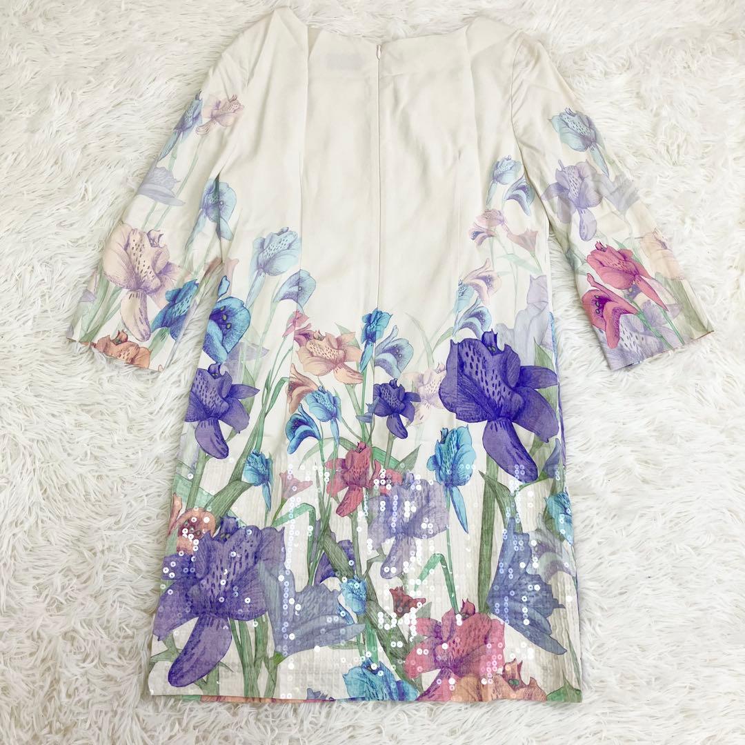 グレースコンチネンタル 北川景子 シルク リリーワンピース 花柄 スパンコール