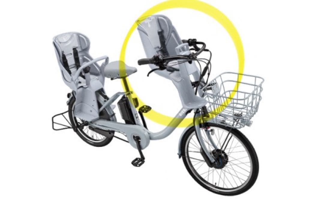 ブリヂストン bikke2 電動自転車 3人乗り 子乗せ 前後チャイルドシート付き