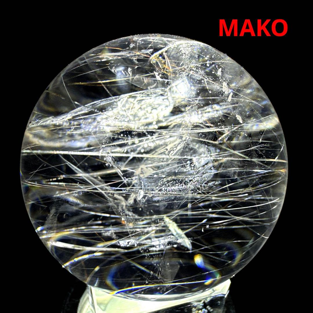 M1828☆ルチルクォーツ丸玉44mm 111g☆天然石 原石