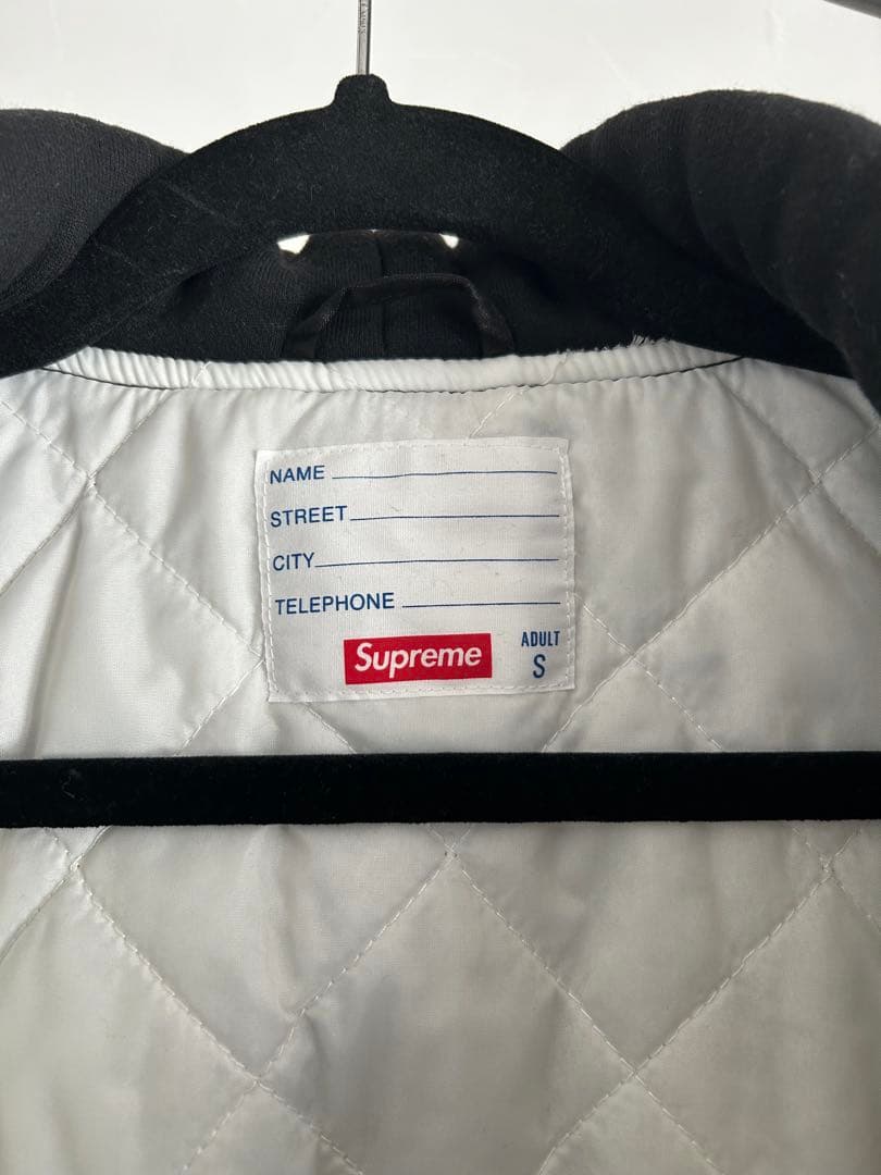 Supreme Satin Hooded Varsity Jacket 美品