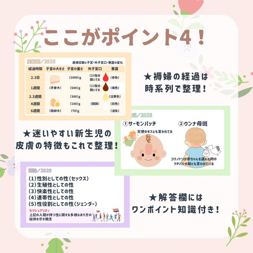 最新版2026年作成｜助産師学校受験｜基礎問題カード＋過去問問題集セット