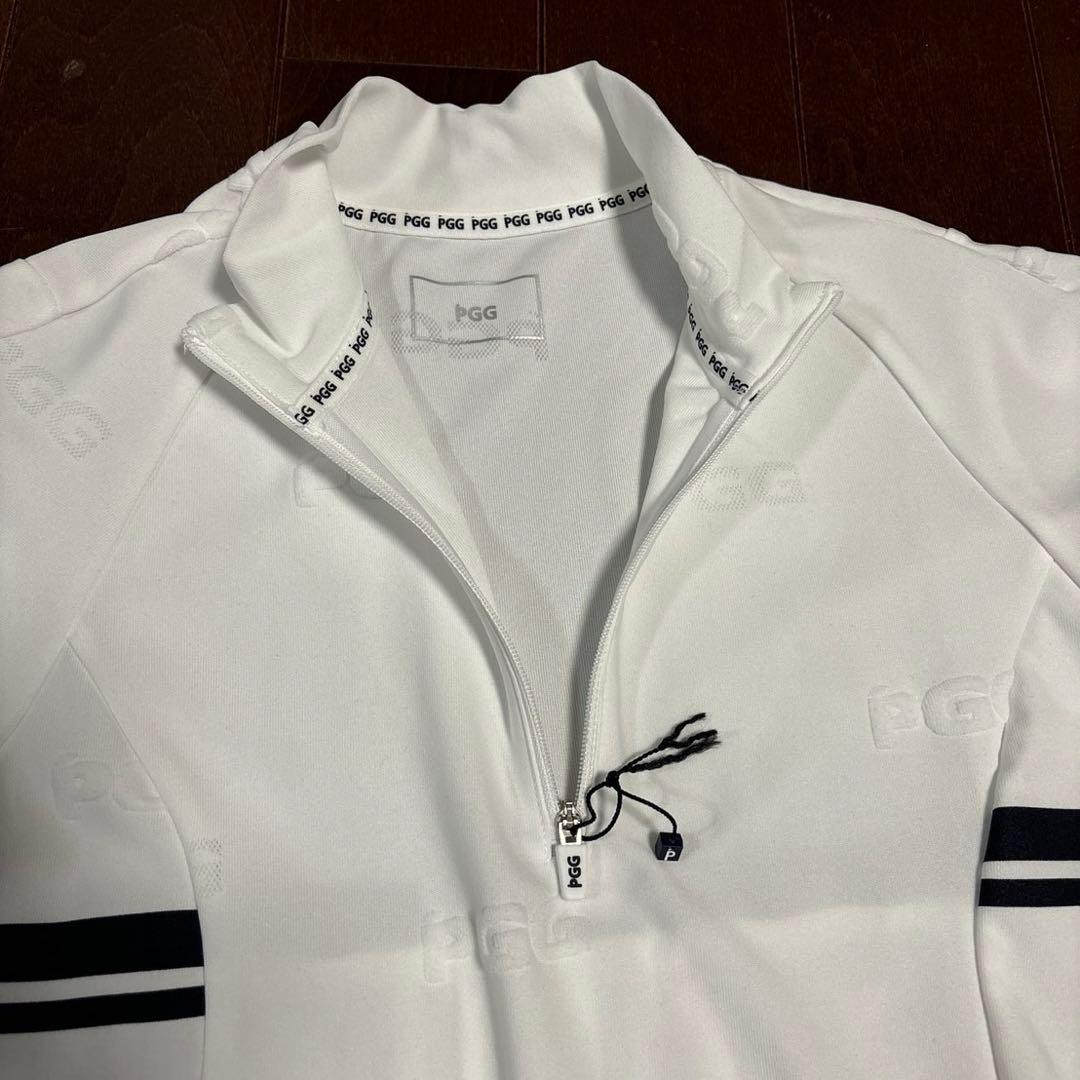 パーリーゲイツ　PGG パイルメッシュ　ホワイトワンピースサイズ0