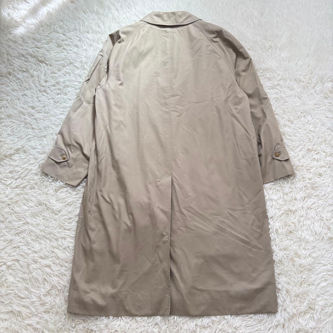 バーバリー ノバチェック ステンカラーコート　ライナー付 メンズL相当アイボリー
