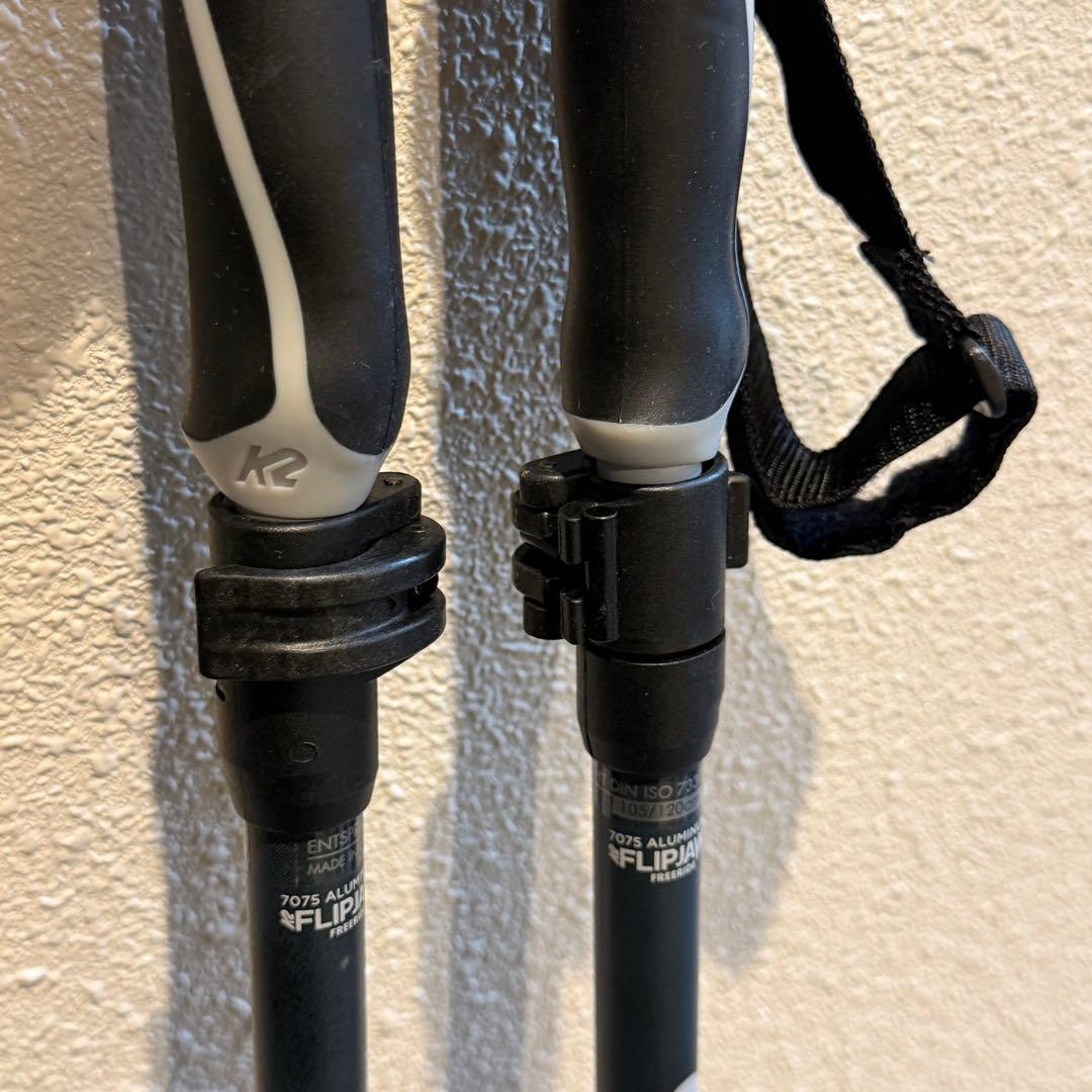 新品】K2 FLIPJAW スキー ストック 105-120cm