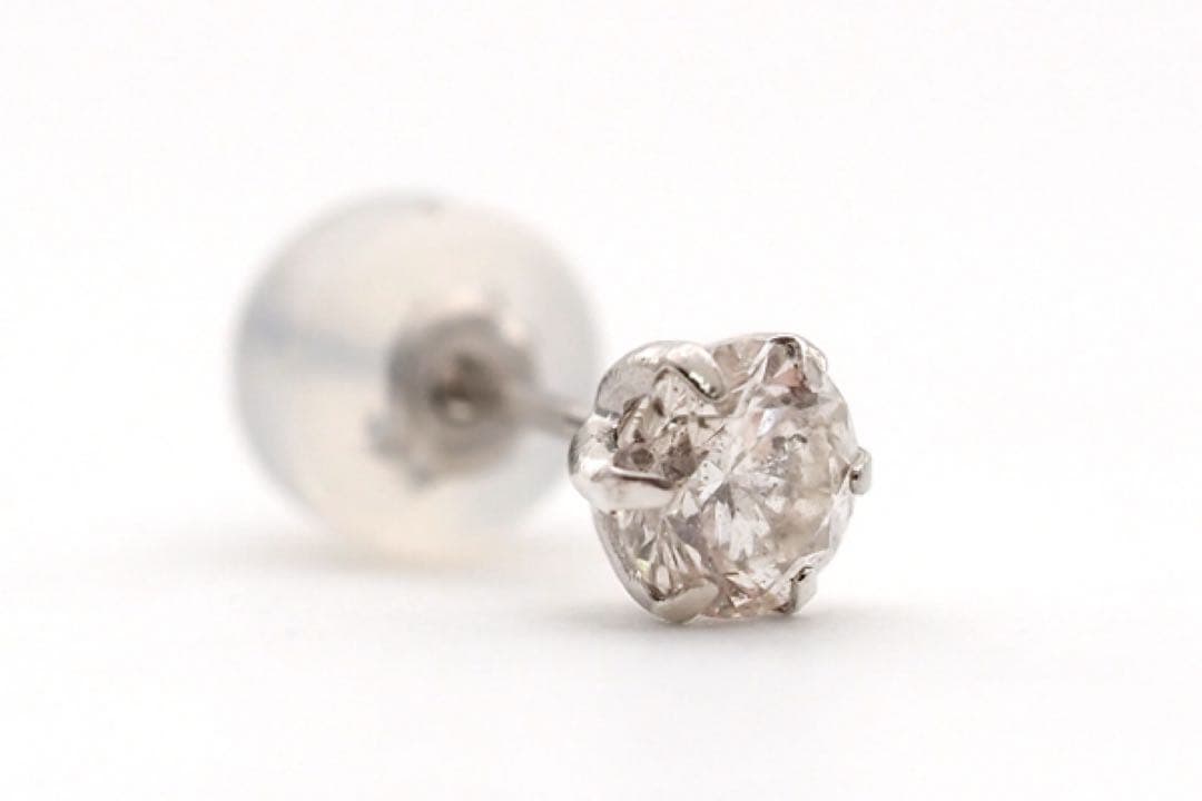 ザ*迎様 プラチナ900 ダイヤモンド0.29ct 片耳ピアス 中央宝石 片方ピ