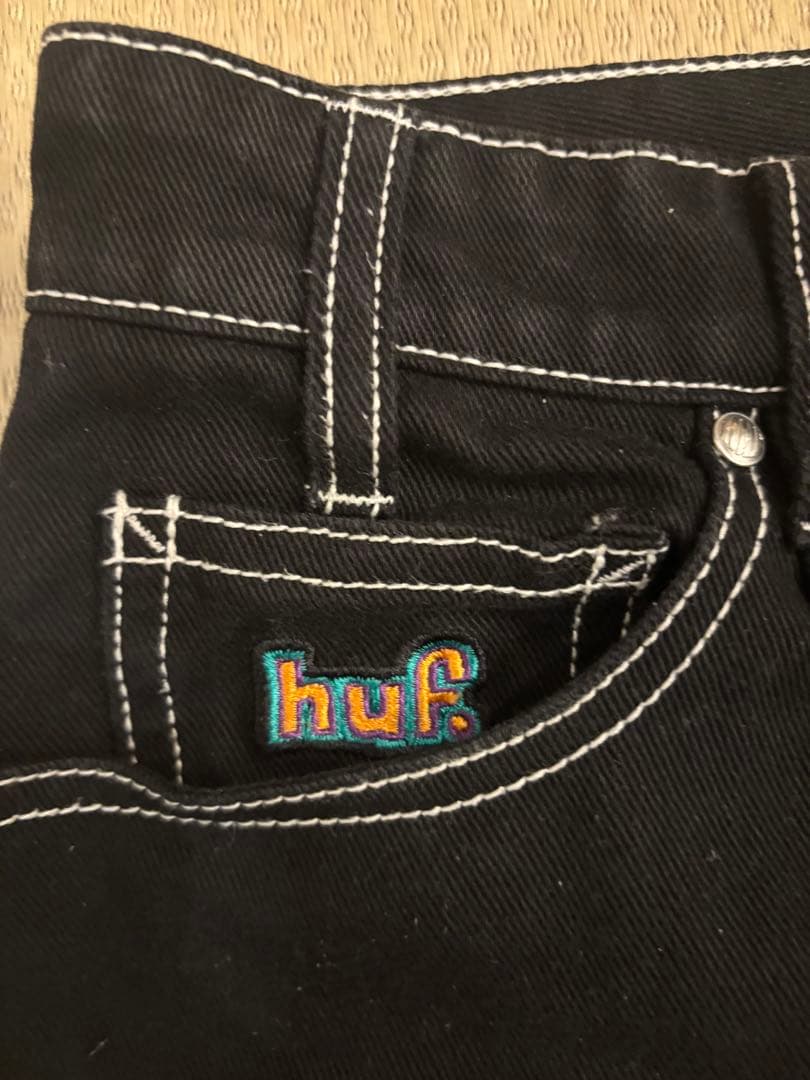 huf ブラックデニム　30