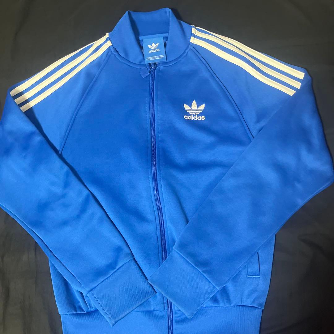 adidas ジップアップジャケット 青 adidas 水色 ジップアップ