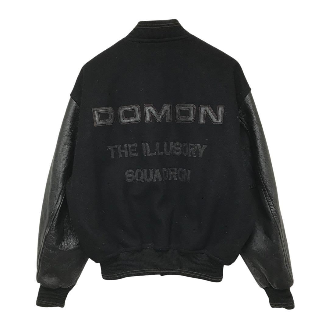 専用 90s DOMON ドモン ビンテージウールスタジャン 袖本革レザー ロゴ