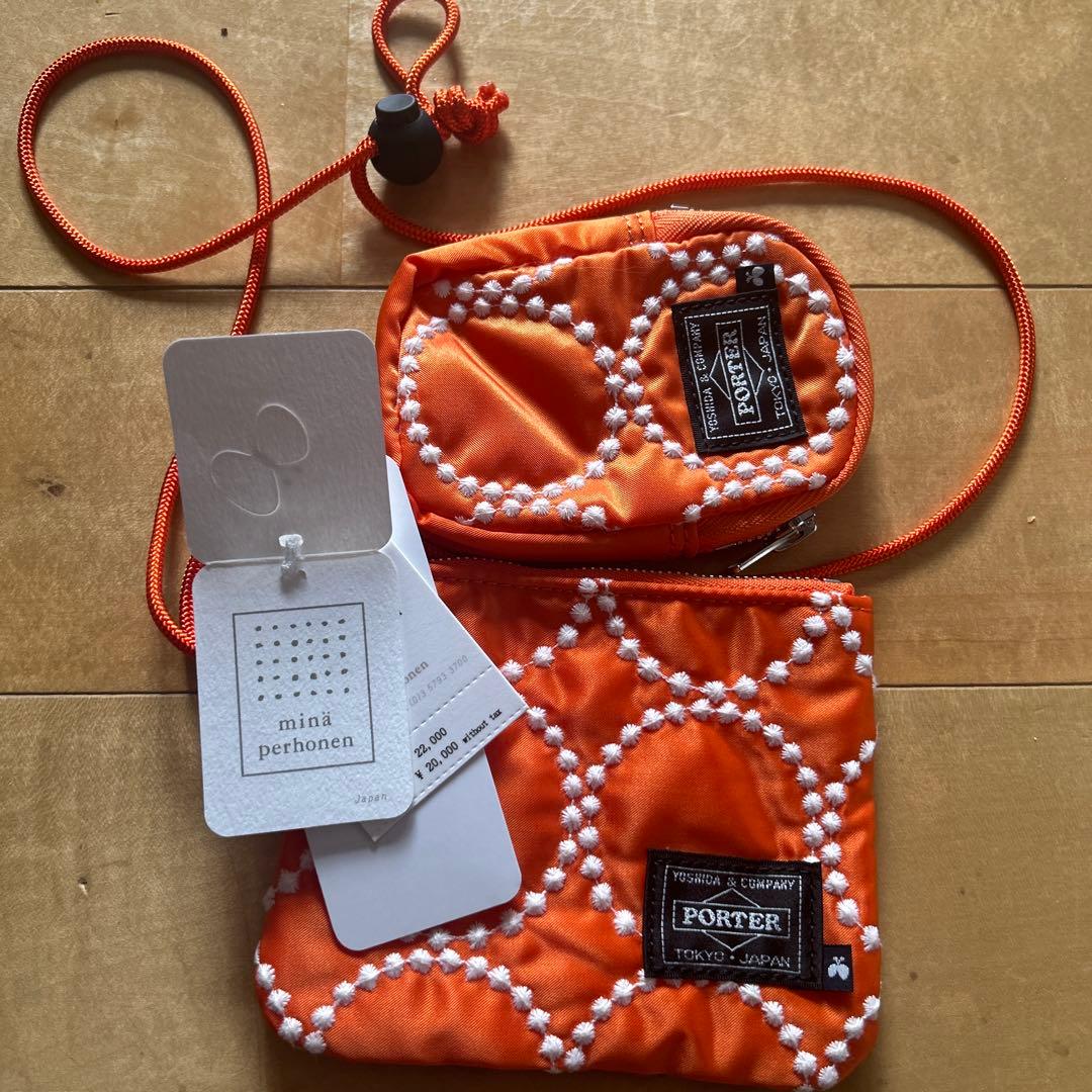 Mina Perhonen PORTER オレンジ ドット模様 ポーチ