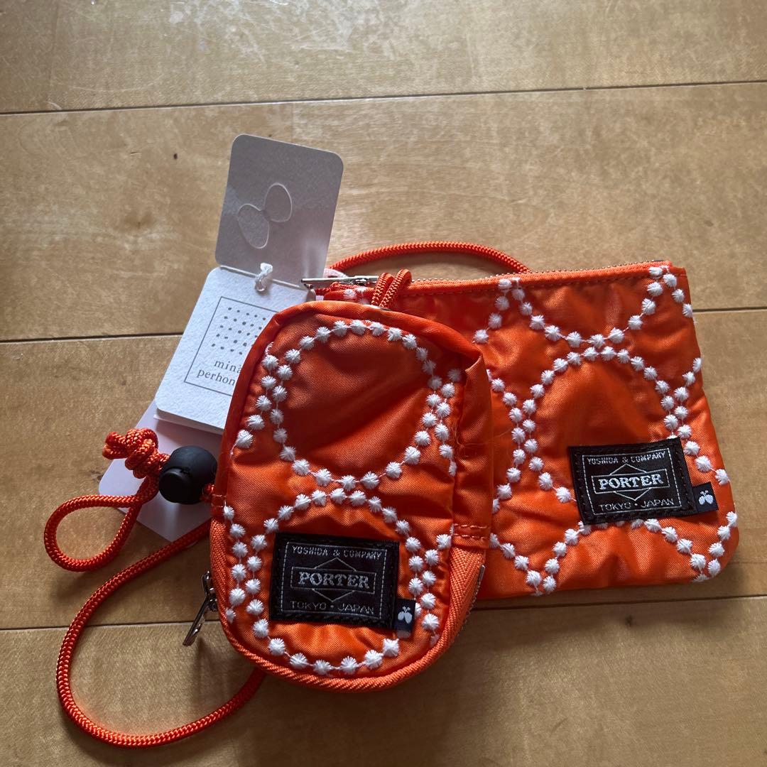 Mina Perhonen PORTER オレンジ ドット模様 ポーチ