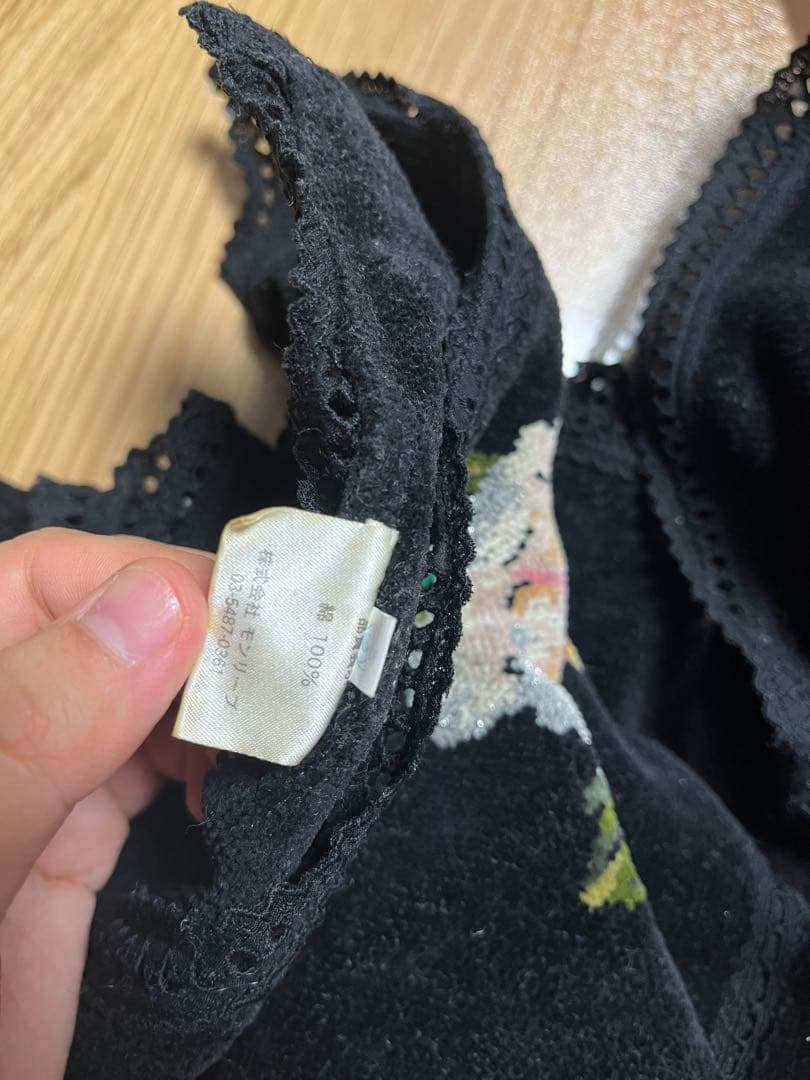 FEILER フェイラー 大判クロス 薔薇柄 ブラック