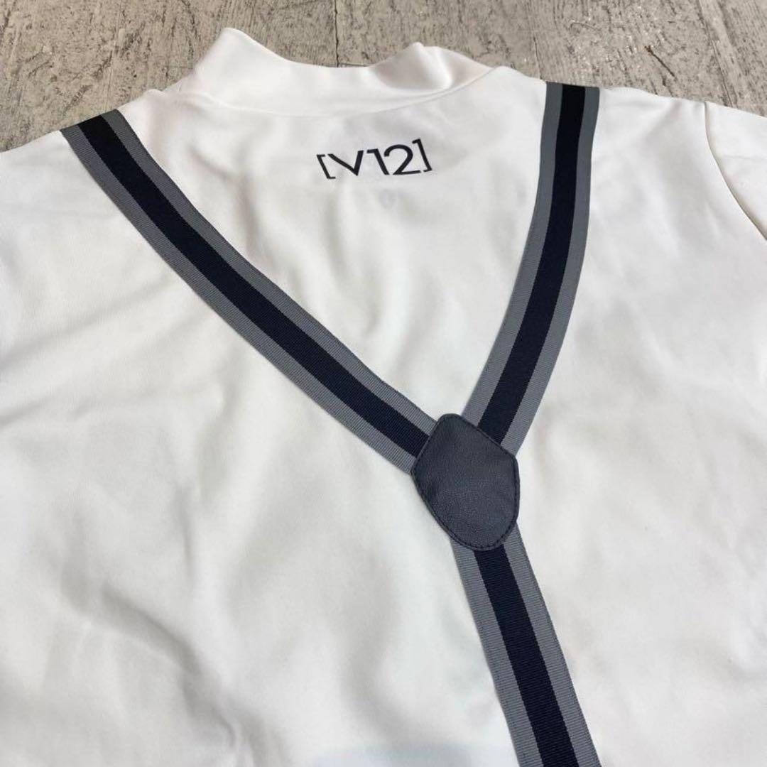 【新品】V12 レディース ゴルフウェア 半袖 モックネック 白 M